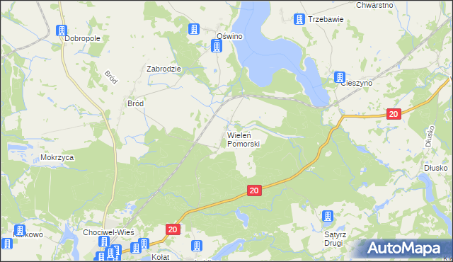 mapa Wieleń Pomorski, Wieleń Pomorski na mapie Targeo