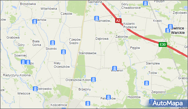 mapa Wielenin-Kolonia, Wielenin-Kolonia na mapie Targeo