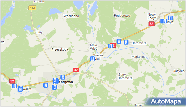 mapa Wielka Wieś gmina Siedlec, Wielka Wieś gmina Siedlec na mapie Targeo