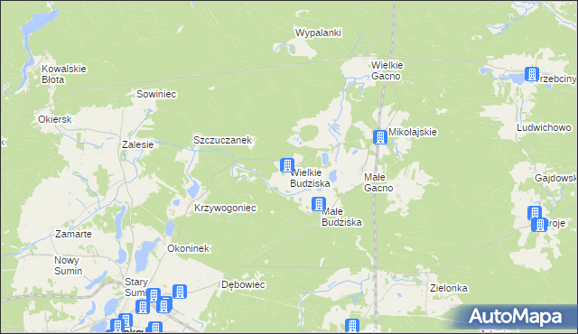 mapa Wielkie Budziska, Wielkie Budziska na mapie Targeo