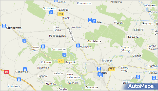 mapa Wielmoża, Wielmoża na mapie Targeo