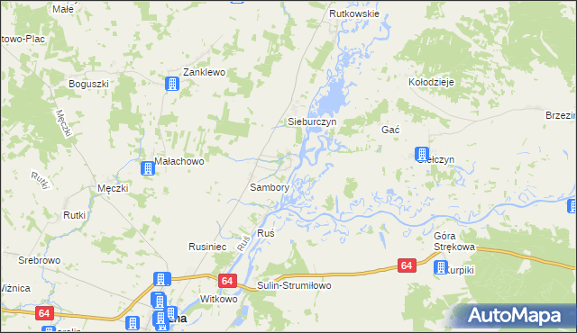 mapa Wierciszewo gmina Wizna, Wierciszewo gmina Wizna na mapie Targeo