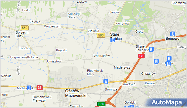 mapa Wieruchów, Wieruchów na mapie Targeo