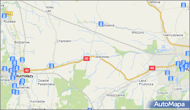 mapa Wierzbiec, Wierzbiec na mapie Targeo