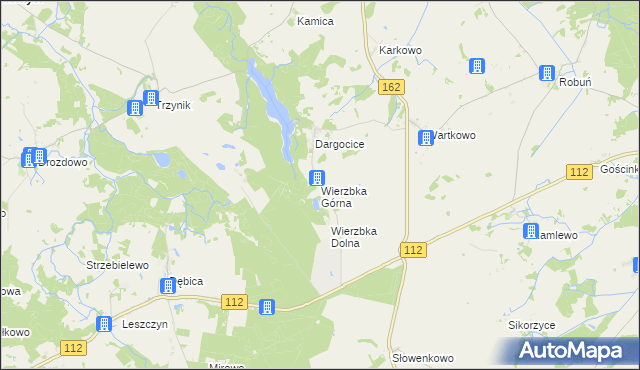 mapa Wierzbka Górna, Wierzbka Górna na mapie Targeo