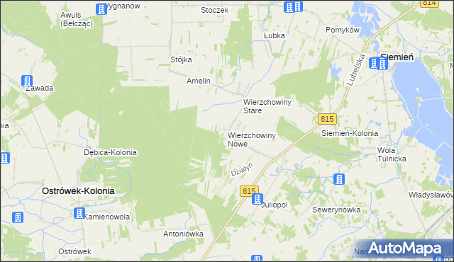 mapa Wierzchowiny Nowe, Wierzchowiny Nowe na mapie Targeo