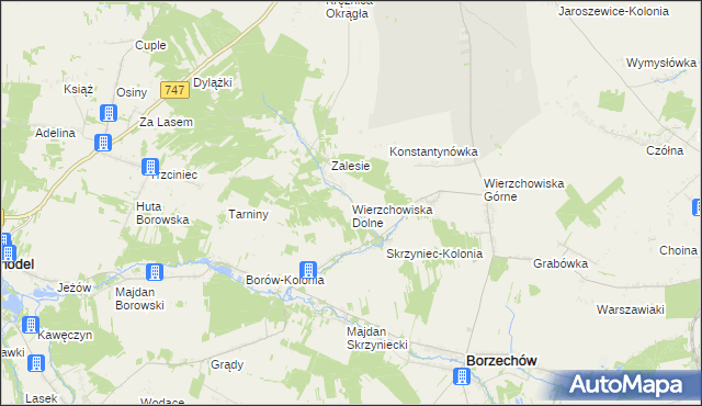 mapa Wierzchowiska Dolne, Wierzchowiska Dolne na mapie Targeo