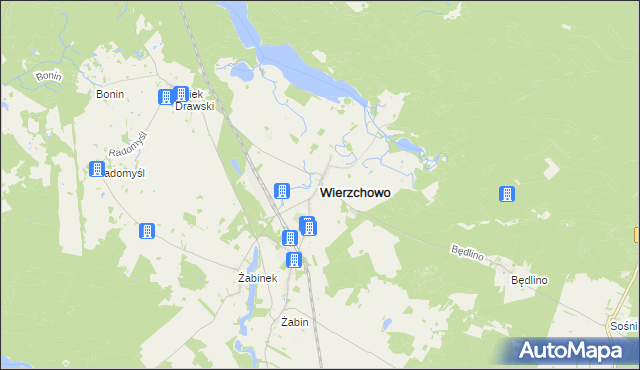 mapa Wierzchowo powiat drawski, Wierzchowo powiat drawski na mapie Targeo