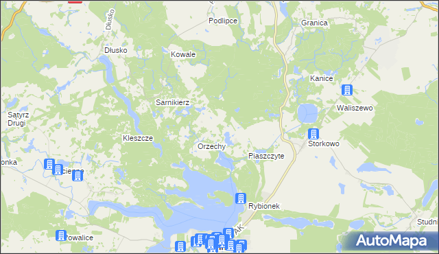 mapa Wierzchucice gmina Ińsko, Wierzchucice gmina Ińsko na mapie Targeo