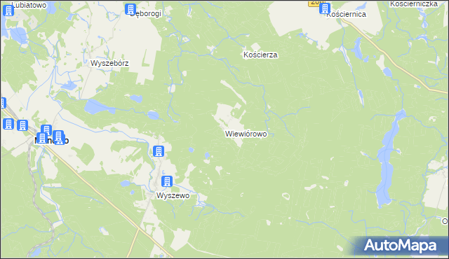 mapa Wiewiórowo, Wiewiórowo na mapie Targeo