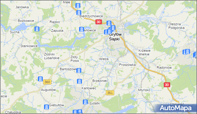 mapa Wieża, Wieża na mapie Targeo