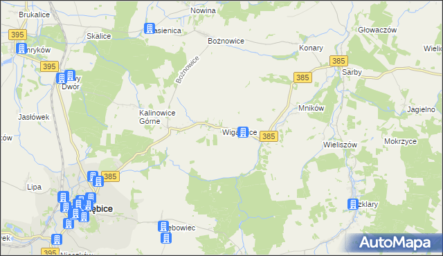 mapa Wigańcice, Wigańcice na mapie Targeo