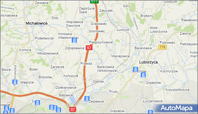 mapa Wiktorowice, Wiktorowice na mapie Targeo