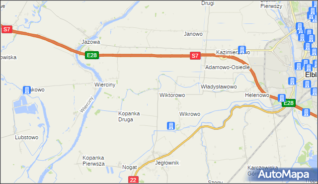 mapa Wiktorowo gmina Gronowo Elbląskie, Wiktorowo gmina Gronowo Elbląskie na mapie Targeo