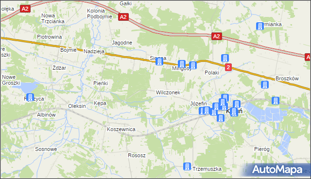 mapa Wilczonek, Wilczonek na mapie Targeo