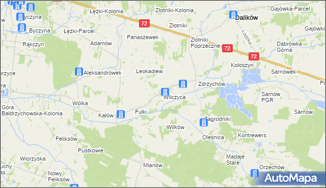 mapa Wilczyca, Wilczyca na mapie Targeo