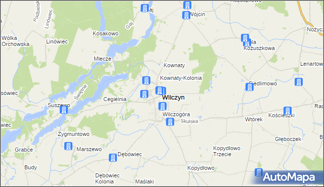 mapa Wilczyn powiat koniński, Wilczyn powiat koniński na mapie Targeo