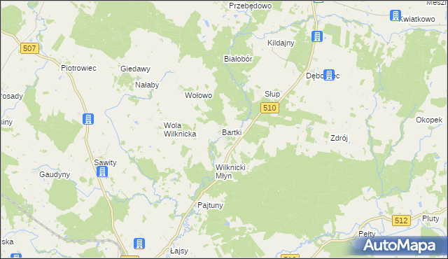 mapa Wilknity, Wilknity na mapie Targeo