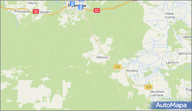 mapa Wilkocin, Wilkocin na mapie Targeo