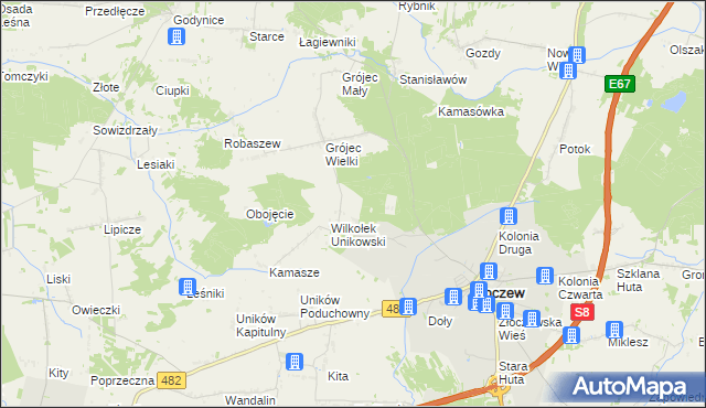 mapa Wilkołek Grójecki, Wilkołek Grójecki na mapie Targeo