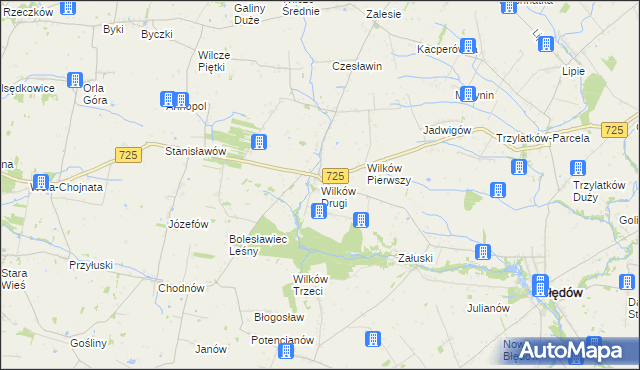 mapa Wilków Drugi, Wilków Drugi na mapie Targeo