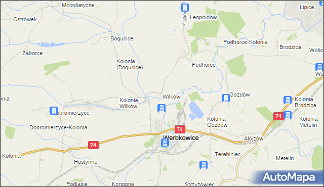 mapa Wilków gmina Werbkowice, Wilków gmina Werbkowice na mapie Targeo