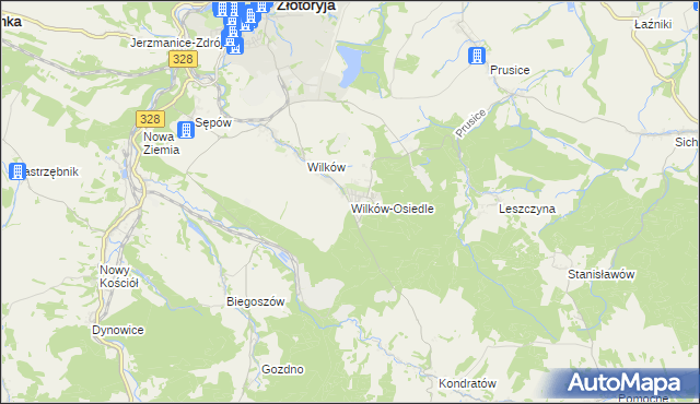 mapa Wilków-Osiedle, Wilków-Osiedle na mapie Targeo