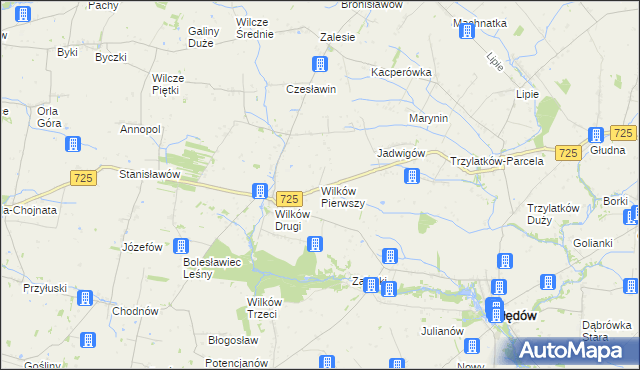 mapa Wilków Pierwszy, Wilków Pierwszy na mapie Targeo