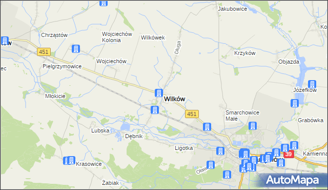 mapa Wilków powiat namysłowski, Wilków powiat namysłowski na mapie Targeo