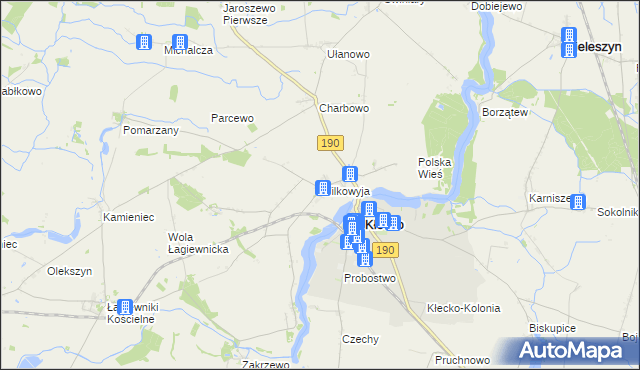 mapa Wilkowyja gmina Kłecko, Wilkowyja gmina Kłecko na mapie Targeo