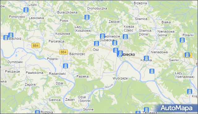 mapa Winne-Podbukowina, Winne-Podbukowina na mapie Targeo