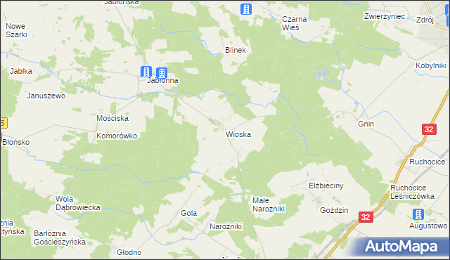 mapa Wioska gmina Rakoniewice, Wioska gmina Rakoniewice na mapie Targeo