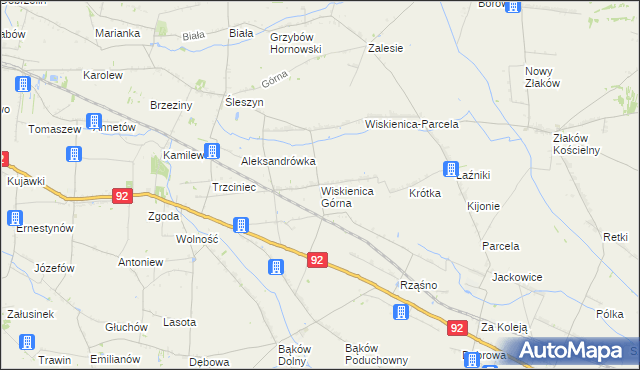 mapa Wiskienica Górna, Wiskienica Górna na mapie Targeo