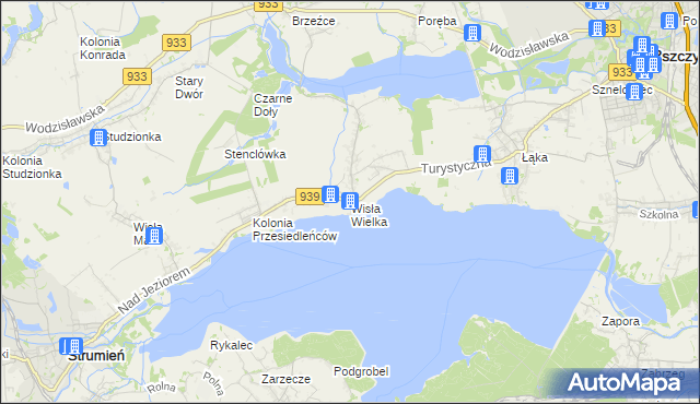 mapa Wisła Wielka, Wisła Wielka na mapie Targeo