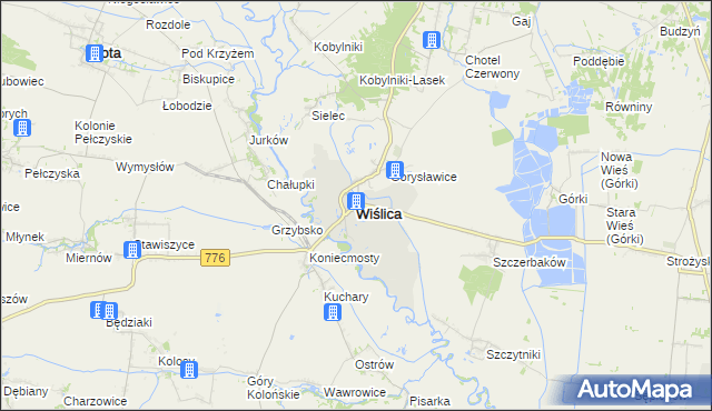 mapa Wiślica powiat buski, Wiślica powiat buski na mapie Targeo