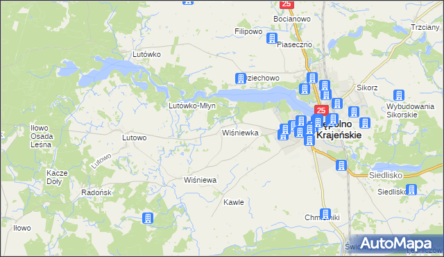 mapa Wiśniewka, Wiśniewka na mapie Targeo