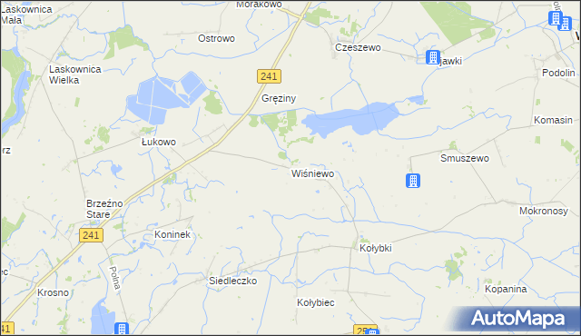 mapa Wiśniewo gmina Wągrowiec, Wiśniewo gmina Wągrowiec na mapie Targeo