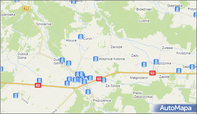 mapa Wisznice-Kolonia, Wisznice-Kolonia na mapie Targeo