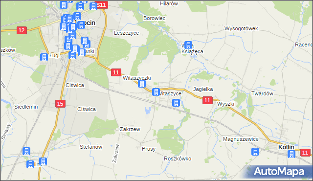 mapa Witaszyce, Witaszyce na mapie Targeo