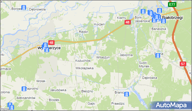 mapa Witaszyn, Witaszyn na mapie Targeo