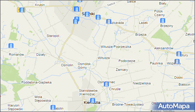 mapa Witusza, Witusza na mapie Targeo