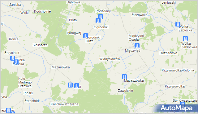 mapa Władysławów gmina Tuczna, Władysławów gmina Tuczna na mapie Targeo