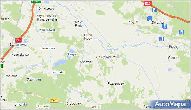 mapa Władysławowo gmina Łabiszyn, Władysławowo gmina Łabiszyn na mapie Targeo