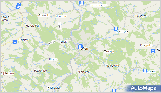 mapa Wleń, Wleń na mapie Targeo