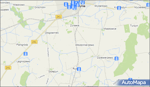 mapa Włodzimierzewo, Włodzimierzewo na mapie Targeo
