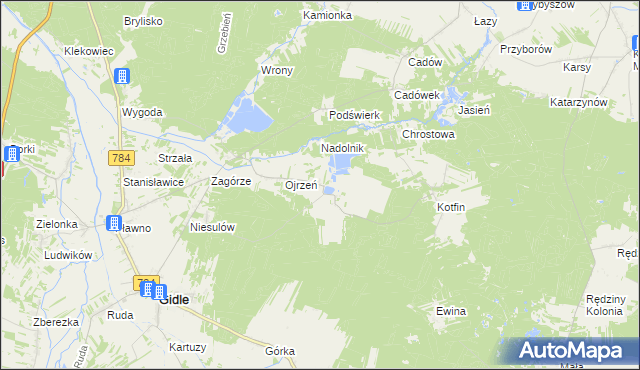 mapa Włynice, Włynice na mapie Targeo