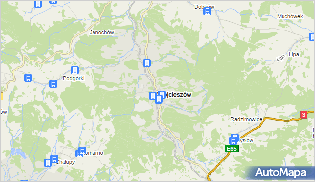 mapa Wojcieszów, Wojcieszów na mapie Targeo