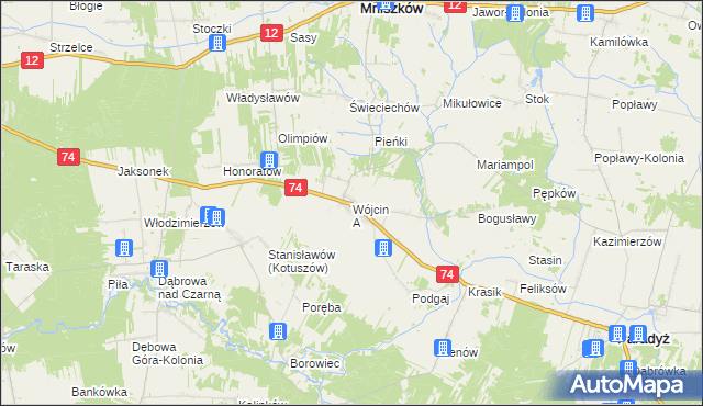 mapa Wójcin A, Wójcin A na mapie Targeo