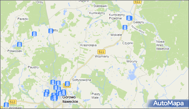mapa Wojmiany, Wojmiany na mapie Targeo