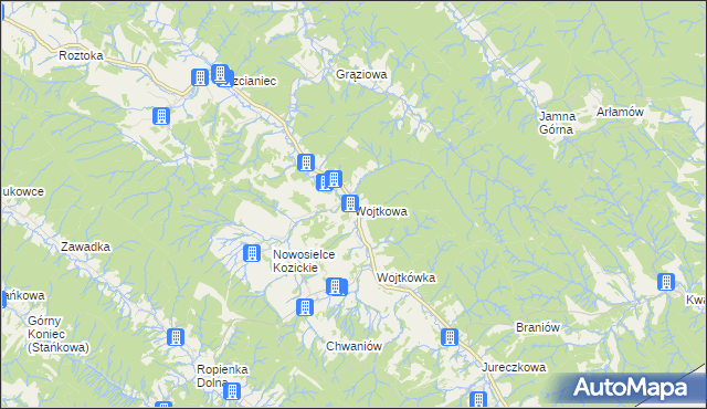 mapa Wojtkowa, Wojtkowa na mapie Targeo